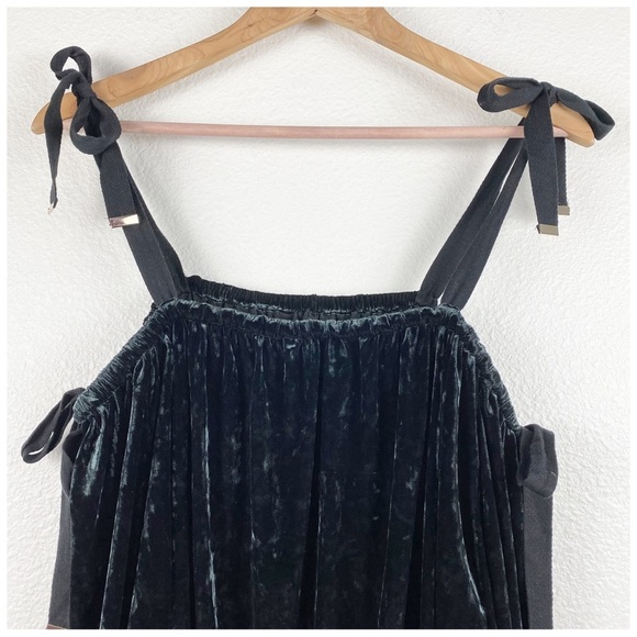 NWT Free People x Hot As Hell Beg 2 Differ Black Velvet Bodysuit Size Medium - Picture 9 of 12